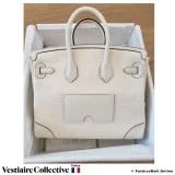 HERMES Cargo Birkin 25, White Toile & Swift, Pre-Owned