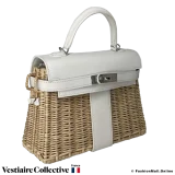 HERMES Mini Kelly Picnic 20 White, in New Condition