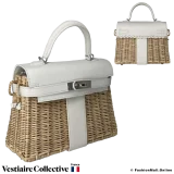 HERMES Mini Kelly Picnic 20 White, in New Condition