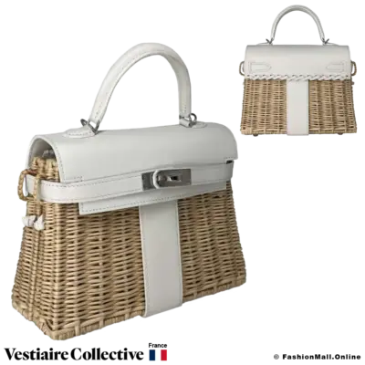 HERMES Mini Kelly Picnic 20 White, in New Condition