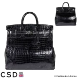 Vintage Hermes Birkin Haut à Courroies 40 Black Crocodile, Pre-owned