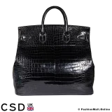 Vintage Hermes Birkin Haut à Courroies 40 Black Crocodile, Pre-owned