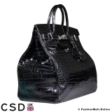 Vintage Hermes Birkin Haut à Courroies 40 Black Crocodile, Pre-owned