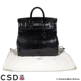 Vintage Hermes Birkin Haut à Courroies 40 Black Crocodile, Pre-owned